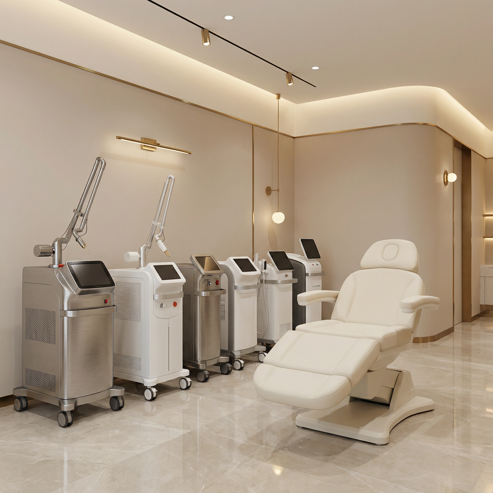 Advanced aesthetic treatment clinic interior at Bare and Beauty Noida